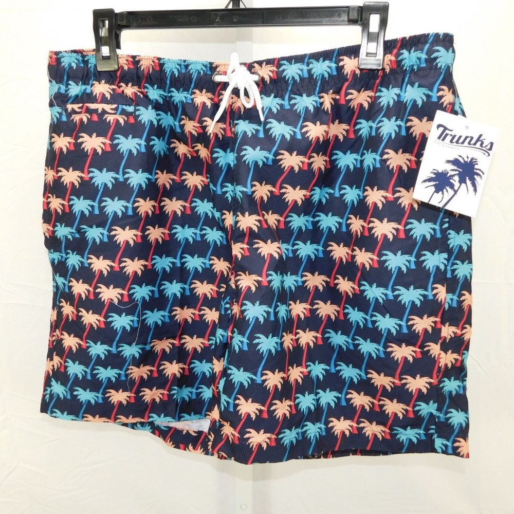 Trunks Sano Printed Drawstring Swim Shorts NWT L
